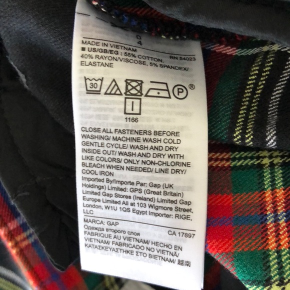 Gap Skinny Tartan Ankle Pant with Buckle Detail - Picture 5 of 6